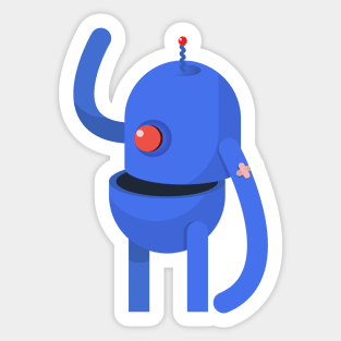 Blue Robot Sticker